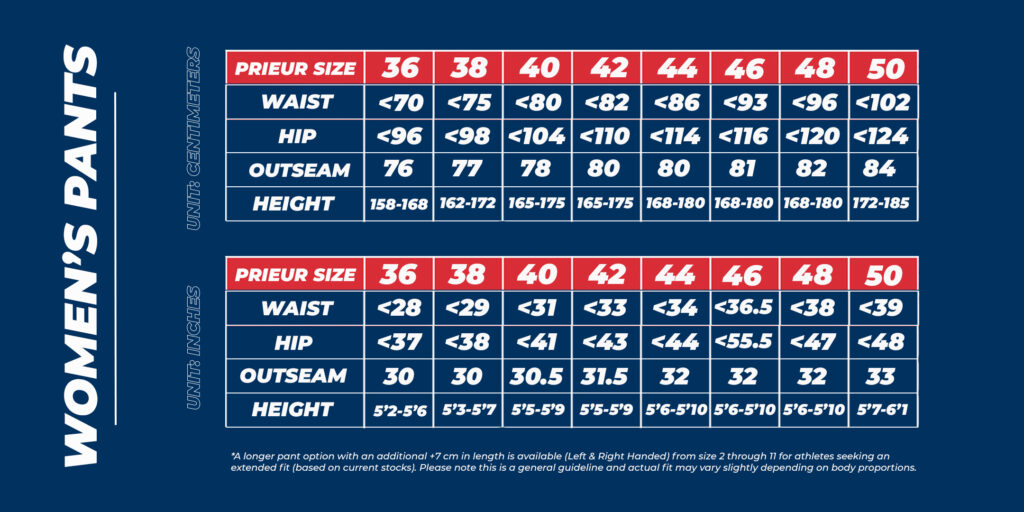 Fencing Pants Size Guide for Women