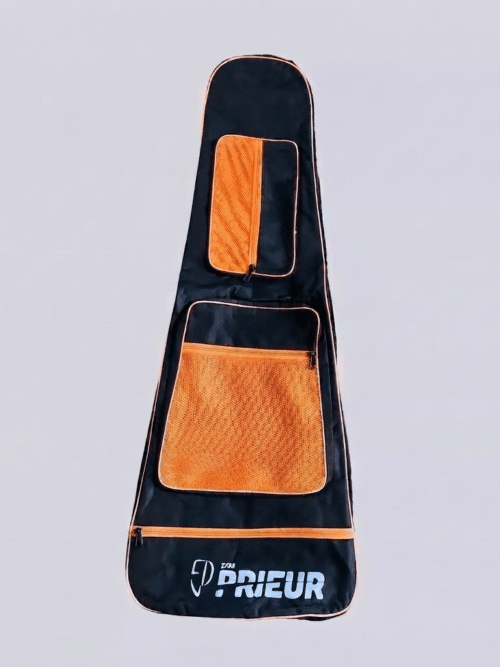 Guitar shape fencing bag with orange zip